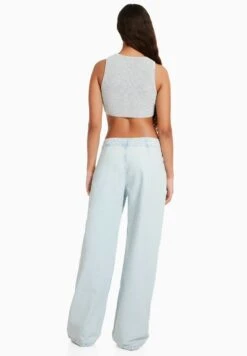 BERSHKA WIDE LEG 90S TIE - Jeans Straight Leg - Light Blue -Modekleidung 4a1c6a697e7e490682d1ca9e4eb4c0bb