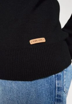 Pier One STRUCTURE BLOCK HIGH COLLAR - Strickjacke - Black -Modekleidung 6a3d75ac81f349948e6db8598e9da725