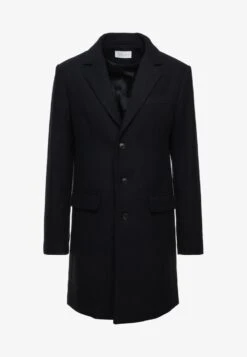 Pier One Klassischer Mantel - Dark Blue -Modekleidung 96cbc5d7d0be48638eb63ddeede19e49