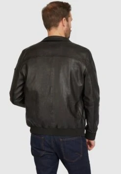 Bugatti LEONARDO - Lederjacke - Schwarz -Modekleidung c01e348df03f48c9a0dca42c9d95962f