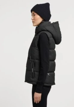 Khujo EDEN MATT - Weste - Schwarz -Modekleidung c2770a9d7aba4e319f2b4936b5bc5d11