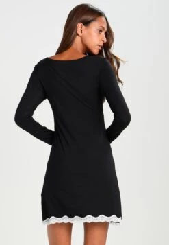 Anna Field HEIDI LONG SLEEVES VISCOSE NIGHTDRESS - Nachthemd - Black -Modekleidung dbbb3ef60df3468092f7b21fde501e66