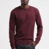Pier One BASIC CREWNECK - Strickpullover - Bordeaux -Modekleidung eb0e723b2058424e9a31aa5c1f372c09