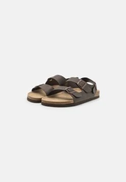 Pier One UNISEX - Riemensandalette - Dark Brown -Modekleidung f4f0fe0a5d164804811fd0d852703e9e